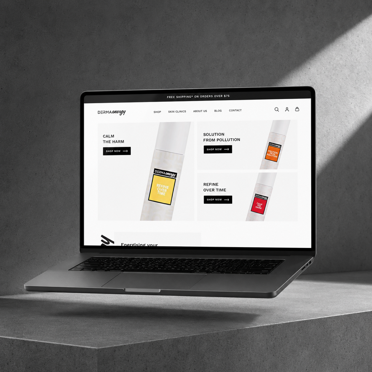 Derma Energy, Skincare ecommerce store project by GAP3
